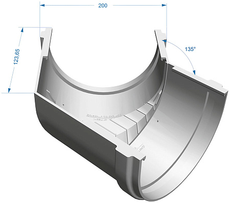 Угловой элемент 135°, D120 мм Деке Премиум / Docke Premium, цвет каштан (Ral 8017)