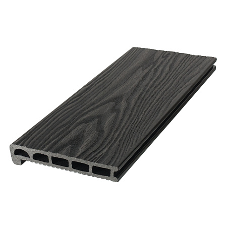 Финишная доска/ступень из ДПК TALVERWOOD 3D фактура дерева, 150х25х3000, антрацит Финишная доска/ступень из ДПК TALVERWOOD 3D фактура дерева, 150х25х3000, антрацит