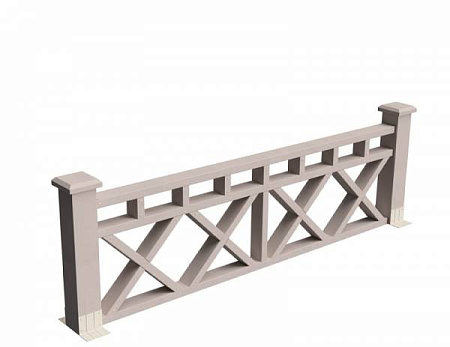 Секция ограждения Бейли GRINDERDECO, 2120х715 мм, выбеленный дуб