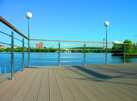 Террасная доска Классик Terrapol / Террапол ДПК пустотелая с пазом, 3000х147х24 мм, цвет слива