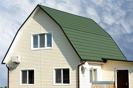 Сайдинг Grand Line Classic Color Plus виниловый, корабельный брус D4 GL, 3.00*0.203 м, голубой