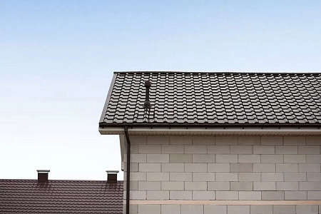 Металлочерепица Гранд Лайн / Grand Line, коллекция Kamea, 0,5 Satin Zn 140, цвет RAL 8017 (шоколад)