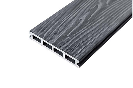 Террасная доска Grand Line Винтаж 3D, 3000x150x25 мм, темно-серый