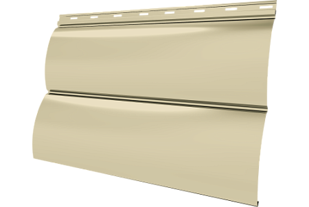 Металлический сайдинг Гранд Лайн / Grand Line профиль Блок-хаус новый, Drap ТХ 0,45 с пленкой, RAL 1015 светлая слоновая кость