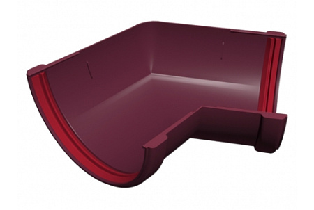 Угол желоба 135º универсальный ПВХ Grand Line 120 мм, RAL 3005 красное вино