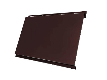 Металлический сайдинг Гранд Лайн / Grand Line профиль Вертикаль, GreenCoat Pural 0.5, цвет RR 887 шоколадно-коричневый (RAL 8017)