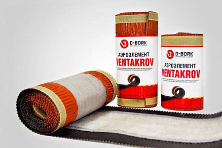 Рулонный аэроэлемент конька и хребта Ventakrov LUX D-BORK / Д-БОРК, 0.3х5.0 м, цвет коричневый