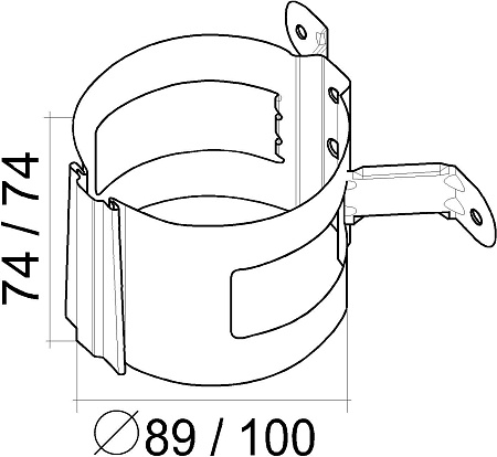 Кронштейн трубы на дерево 100 мм Гранд Лайн Grand Line PU, цвет Ral 8017 (коричневый)