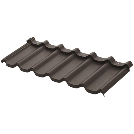 Металлочерепица модульная Aquasystem Стокгольм, Rooftop Бархат, 1185х425 мм, RAL 8017 коричневый