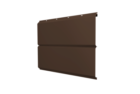 Металлический сайдинг Гранд Лайн / Grand Line профиль ЭкоБрус новый, Drap ТХ 0,45 двухсторонний с пленкой, RAL 8017 шоколад