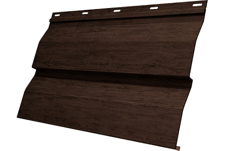 Металлический сайдинг Гранд Лайн / Grand Line профиль Корабельная доска, Принт Премиум 0.45, цвет Античный дуб TwinColor