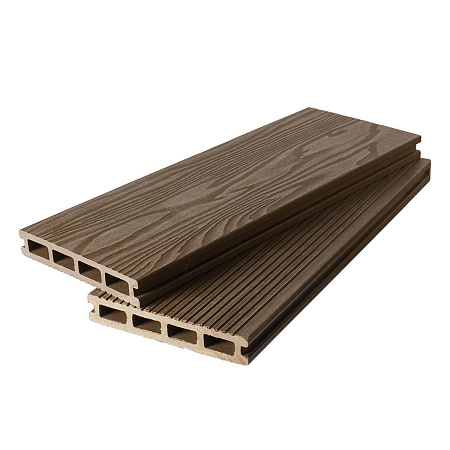 Террасная доска TalverWood, 6000x150x25 мм, вельвет, орех