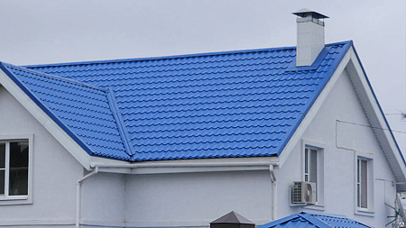 Металлочерепица Гранд Лайн / Grand Line, коллекция Kredo, 0,5 Satin Zn 140, цвет RAL 5005 (сигнально-синий)