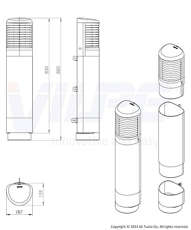 ROSS-ремонтный комплект D160/160мм Vilpe (Вилпе), красный