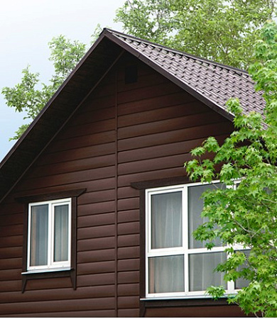 Сайдинг акриловый Grand Line Acryl, Блок-хаус D4,8 GL, 3.00*0.244 м, темный дуб