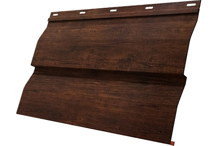 Металлический сайдинг Гранд Лайн / Grand Line профиль Корабельная доска, Принт Премиум 0.45, цвет Бразильская вишня темная Фреш TwinColor