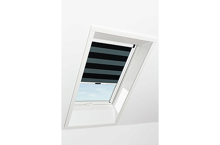 Штора рулонная затемняющая Roto ZRV M, 134x140, полосы черный