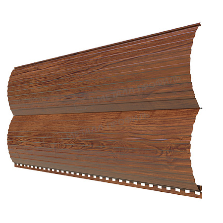 Металлический сайдинг Металл Профиль Woodstock Трапеция, 0.5 ECOSTEEL, мореный дуб