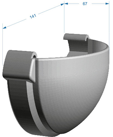 Заглушка желоба Docke LUX цвет шоколад (Ral 8019)