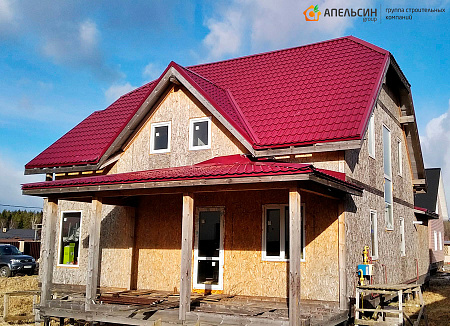 Монтаж фасада плиткой Hauberk в пос. Первомайское