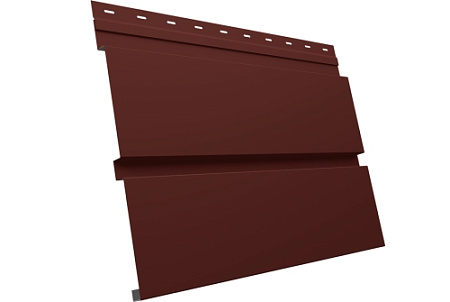 Металлический сайдинг Гранд Лайн / Grand Line профиль Квадро Брус, Сатин 0.5 с пленкой, RAL 3009 (оксидно-красный)