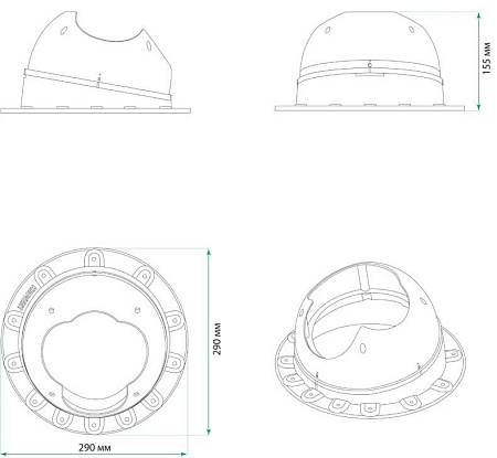 Проходной элемент Base-VT Seam 110 Krovent (Кровент) для мягкой и фальцевой кровли, зеленый