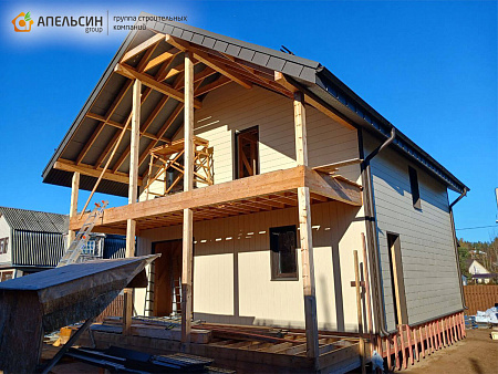 Монтаж фиброцементного сайдинка FCS + софиты д. Новожилово