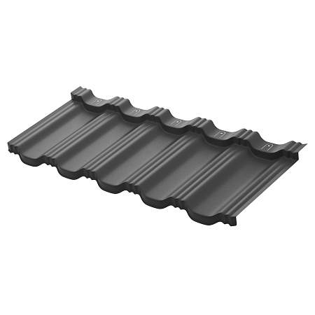 Металлочерепица модульная Aquasystem Гетеборг, Rooftop Бархат, 1205х415 мм, RAL 7016 антрацитово-серый