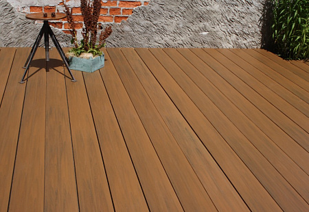 Террасная доска Практик мультиколор Terrapol / Террапол ДПК пустотелая с пазом, 4000х147х23 мм, цвет тибет