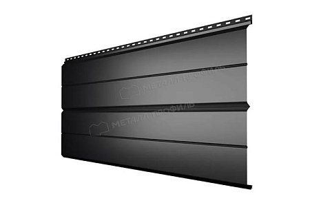 Металлический сайдинг Металл Профиль L брус XL Накатка, 0.5 VikingMP E, RAL 9005 черный темный
