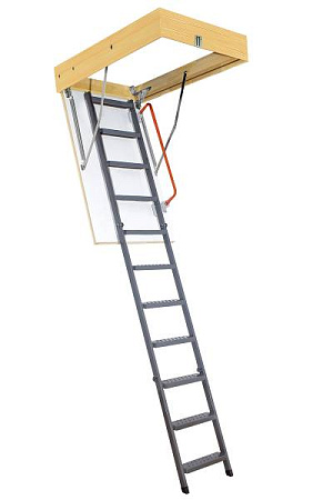 Чердачная лестница Fakro LMK металлическая с поручнем 70*120*280 см