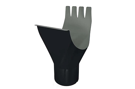 Воронка желоба полукруглая D125/90 Grand Line PE Matt, RAL 9005 черный