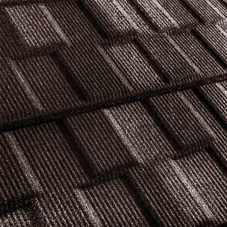 Композитная черепица Метротайл (Metrotile) серия MetroViksen, цвет Коричневый, 1330х410 мм
