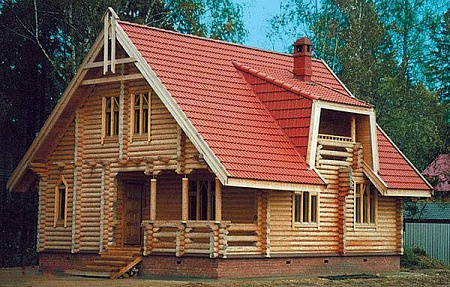 Рядовая черепица Braas (Браас), серия Франкфуртская, цвет красный, 420х330 мм