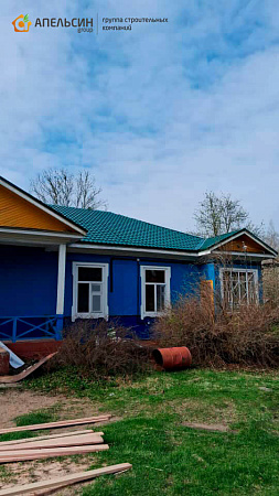 Монтаж металлочерепицы Grand Line с монтажом коньковых торцевых планок д. Овраги для ДОЛ "Бригантина+"