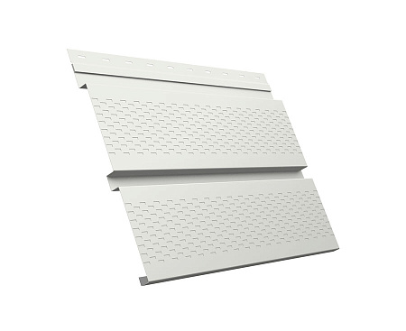 Софит металлический Квадро Брус с перфорацией Grand Line / Гранд Лайн, Satin 0.5, цвет Ral 9003 (сигнально-белый)
