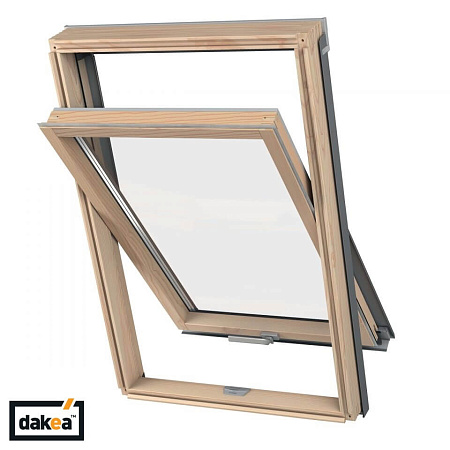 Деревянное двухкамерное мансардное окно Dakea KAA B1500  U4A, 134x98
