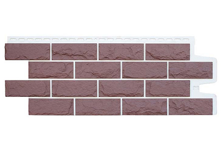 Фасадная панель Grand Line Design Plus, Колотый камень 1134х423мм, каштан, с белым швом