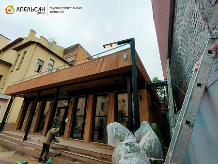 Монтаж фасадных панелей CM Wall и террасной доски ДПК CM Decking Vintage ч.ш. Культурама