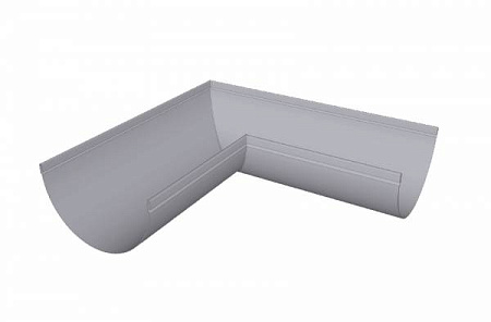 Желоб угловой 90°, D125 мм, Zn + порошк.покраска, цвет RAL 7004 (сигнально-серый)