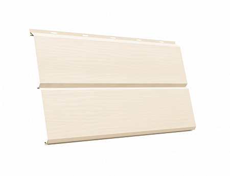 Металлический сайдинг Гранд Лайн / Grand Line профиль ЭкоБрус новый 3D, Сатин 0.5 с пленкой, цвет Ral 1015 (св. слоновая кость)