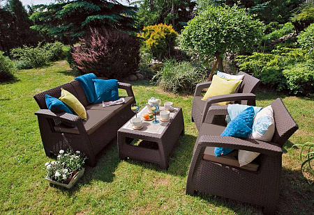 Дачная мебель Corfu set Allibert (Аллиберт), цвет капучино