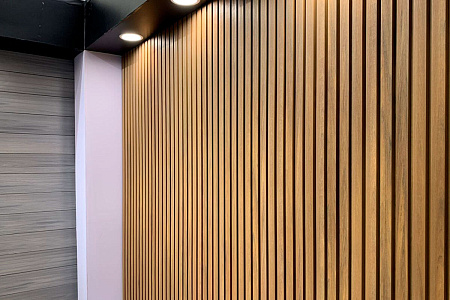 Вертикальная стеновая панель Nautic Prime Line ДПК 219*26*4000мм, цвет Тик