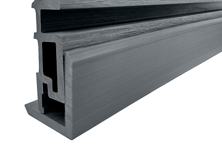 Вертикальная стеновая панель Nautic Prime Line ДПК 219*26*4000мм, цвет Тёмно-серый