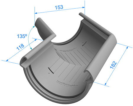 Угловой элемент 135° Docke LUX цвет графит (RAL 7024)