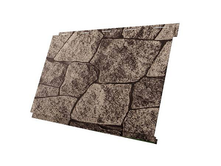 Металлический сайдинг Гранд Лайн / Grand Line профиль Вертикаль, Print elite 0.45, цвет King Stone (Королевский камень)