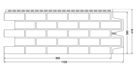 Фасадная панель Grand Line Design Plus, Состаренный кирпич 1109х418 мм, ваниль