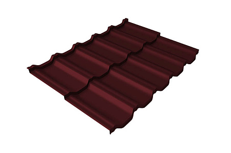 Волновой профиль Grand Line Kvinta Uno, 0,45 Drap, Zn 140, RAL 3005 красное вино