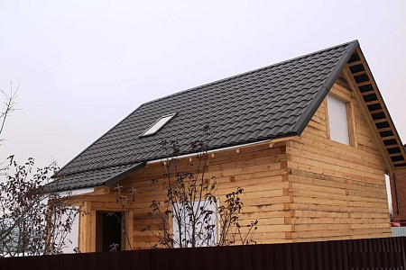 Металлочерепица Гранд Лайн / Grand Line, коллекция Kredo, 0,5 Rooftop бархат Zn 180, цвет RAL 7016 (антрацитово-серый)