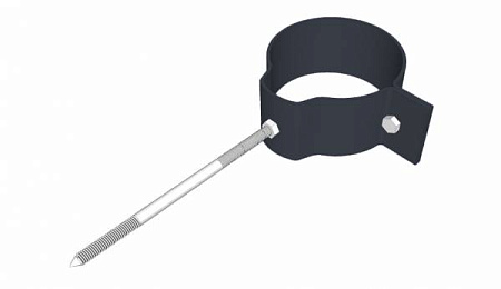 Охват гибкий со шпилькой саморезом D100 мм, Zn + порошк.покраска, цвет RAL 7024 (мокрый асфальт)